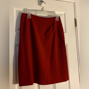 Gina B Heidemann Skirt. Red with navy stitching. Size 12 (GB)